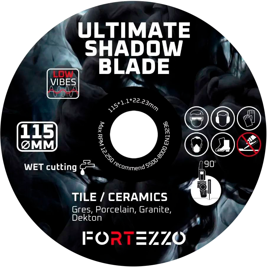 Алмазный диск Fortezzo Ultimate Shadow Blade 115х1.1х22.23мм из черной смолы