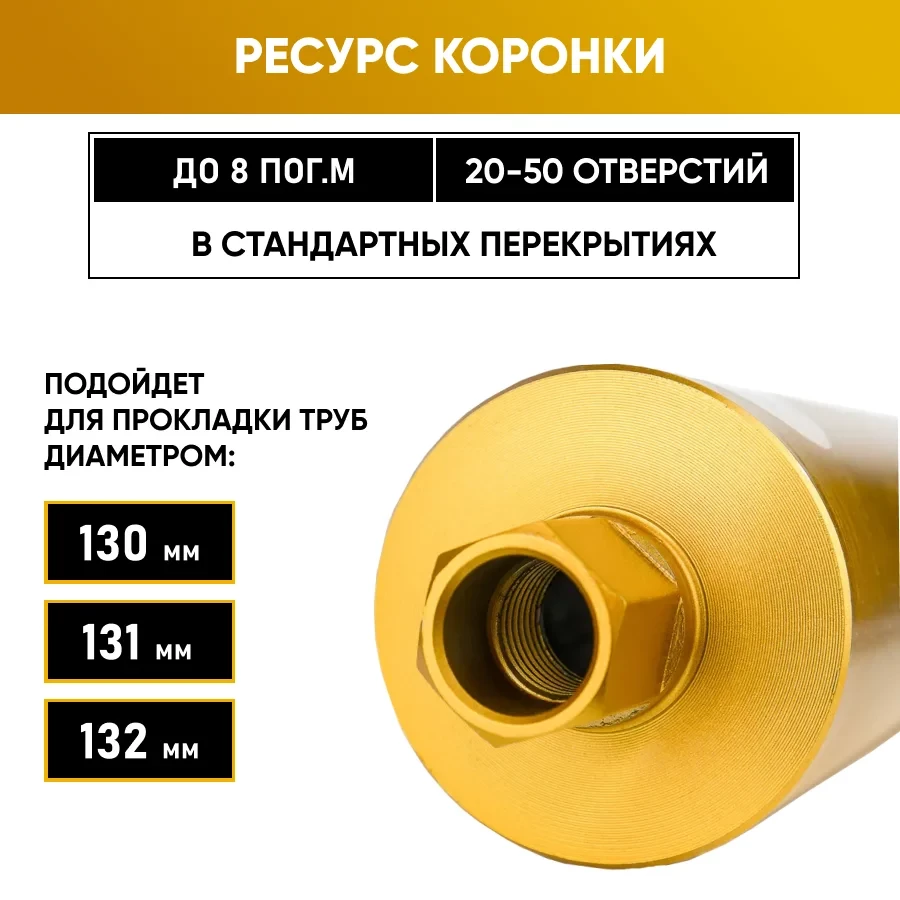 Коронка алмазная 1 1/4" 132х400